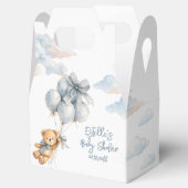  Teddy Bear Blue Bow Balloons Clouds Baby Boy フェイバーボックス (オープン)