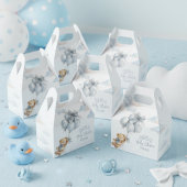  Teddy Bear Blue Bow Balloons Clouds Baby Boy フェイバーボックス
