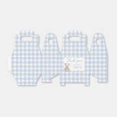 Teddy Bear Blue Gingham Favor Box フェイバーボックス (折り畳みなし)