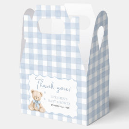 Teddy Bear Blue Gingham Favor Box フェイバーボックス