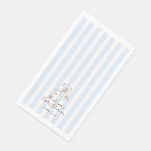 Teddy Bear Blue Stripes Baby Shower (コーナー)