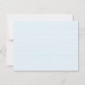 Teddy Bear Blue Stripes Personalized Stationery ノートカード (裏面)