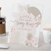 Teddy Bear Boho Girl Baby Shower Gummy bearsゲーム 台座サイン (インサイチュ)