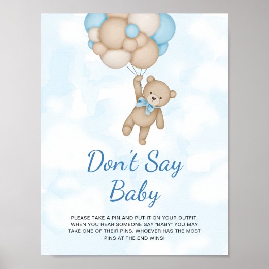 Teddy Bear Bon't say Baby Poster ポスター (正面)