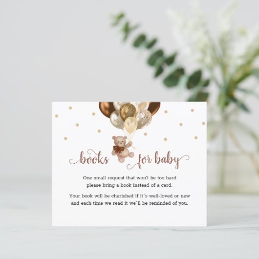 Teddy Bear Book Request Baby Shower Enclosure (スタンド正面)