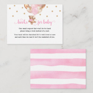 Teddy Bear Book Request Baby Shower Enclosure エンクロージャーカード