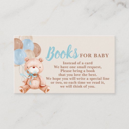 Teddy Bear Book Request Card エンクロージャーカード (正面)