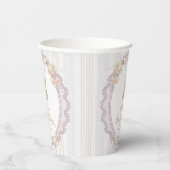 Teddy Bear Bow Vintage Baby Shower 紙コップ (右)