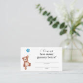 Teddy Bear Boy Baby Showerグミベアの数 エンクロージャーカード (スタンド正面)