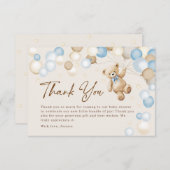 Teddy Bear Boy Baby Shower サンキューカード (正面/裏面)