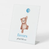 Teddy Bear Boy Baby Shower Favors Sign 台座サイン (正面)