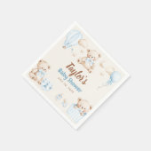 Teddy Bear Boy Baby Shower Paper Napkin スタンダードカクテルナプキン (角)