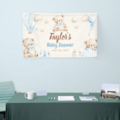 Teddy Bear Boy Baby Shower Welcome Banner Sign 横断幕 (トレードショー)
