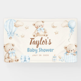 Teddy Bear Boy Baby Shower Welcome Banner Sign 横断幕