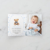 Teddy Bear Boy Birthday Invite, Boys 1st Birthday 招待状 (内部)
