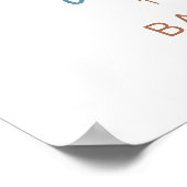 Teddy Bear Boy Blue Baby Showerウェルカムサイン ポスター (角)