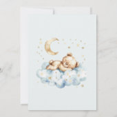 Teddy Bear Boy Blue Baby Shower  招待状 (裏面)