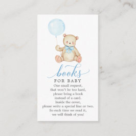 Teddy Bear Boy Book Request Baby Shower Card エンクロージャーカード