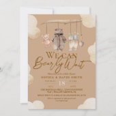 Teddy Bear Brown Woodland Baby Shower Invitation 招待状 (正面)