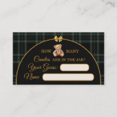 Teddy Bear Candy Guessing Game Ballot Card Green エンクロージャーカード (正面)