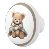 Teddy Bear Ceramic Knob – Unisex Nursery Decor セラミックノブ (右)