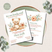 Teddy Bear Christian Baby Shower オールインワンQR