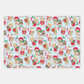 Teddy Bear Christmas 3コーディネート ラッピングペーパーシート (正面)
