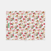 Teddy Bear Christmas Add Nameベビー フリースブランケット (正面(横))