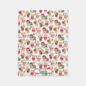 Teddy Bear Christmas Add Nameベビー フリースブランケット (正面)