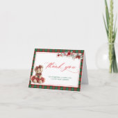 Teddy Bear Christmas Baby Shower Thank You Card サンキューカード (正面)