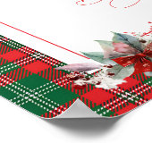 Teddy Bear Christmas Girl Baby Shower Welcome ポスター (角)