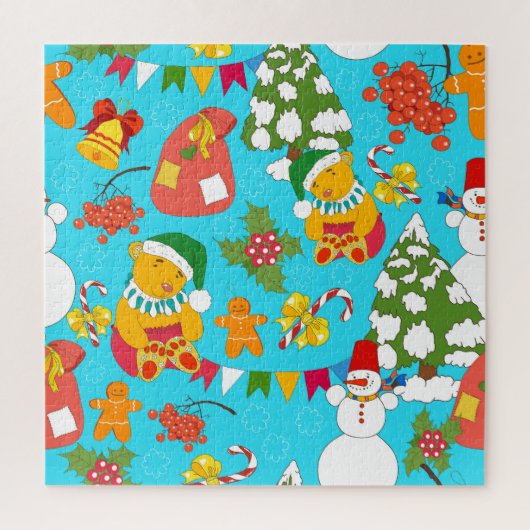 Teddy Bear Christmas: Kid-フレンドリー Pattern. ジグソーパズル (縦)