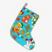 Teddy Bear Christmas: Kid-フレンドリー Pattern. スモールクリスマスストッキング (正面 (吊り時))