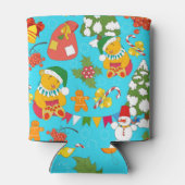 Teddy Bear Christmas: Kid-フレンドリー Pattern. 缶クーラー (裏面)