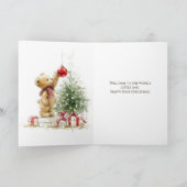 Teddy Bear Christmas Tree Grandson シーズンカード (内部)