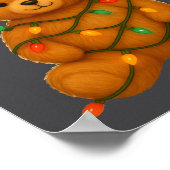 Teddy Bear Christmas Tree Lights Santa Hat For Bea ポスター (角)
