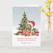 Teddy Bear Christmas Tree My 1st Christmas カード (黄色い花)