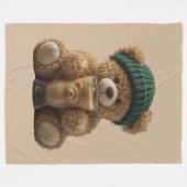 Teddy Bear Cold Brew  フリースブランケット (正面(横))