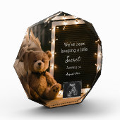 Teddy Bear Cozy Night Pregnancy Announcement gift フォトブロック (左)
