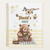Teddy bear cute school planner with honey pot プランナー手帳 (正面)