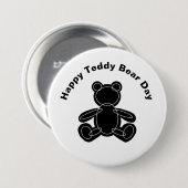Teddy Bear Dayアウトラインボタン 缶バッジ (正面&裏面)