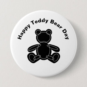 Teddy Bear Dayアウトラインボタン 缶バッジ