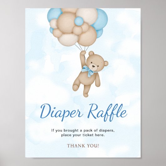 Teddy Bear Diaper Raffle Poster ポスター (正面)
