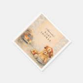 Teddy Bear Firefighter Baby Shower スタンダードカクテルナプキン (角)