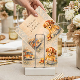 Teddy Bear Firefighter Baby Shower スタンダードカクテルナプキン