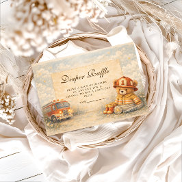 Teddy Bear Firefighter Diapper Raffle エンクロージャーカード