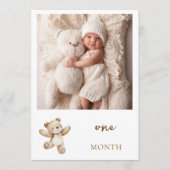 Teddy Bear First Anniversary Photo Banner Card シーズンカード (正面)