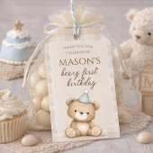 Teddy Bear First Birthday Invitation, Beary First ギフトタグ