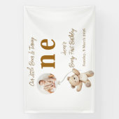 Teddy Bear First Birthday Photo   横断幕 (縦)