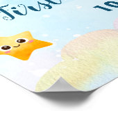 Teddy Bear First Birthday Poster | Nursery & Party ポスター (角)